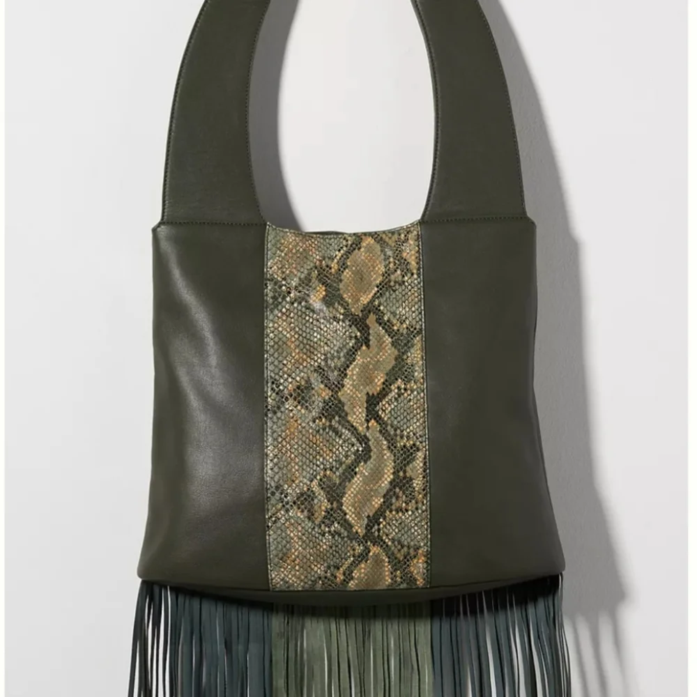 🎉HOST PICK Leather hobo Fringe Bag By Anthropologie - Picture 7 of 9